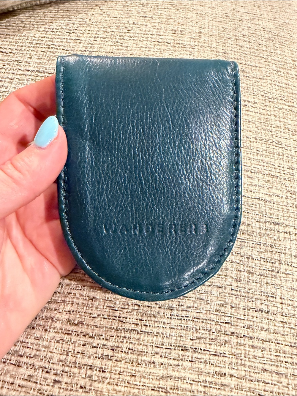 Wanderers Ibiza Azzurra Blue Full Grain Leather Card Wallet LIKE NEW!!